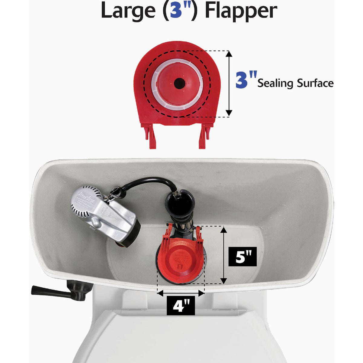 Korky 1.6 and 1.28 GPF Adjustable Flush Valve Kit Image 2