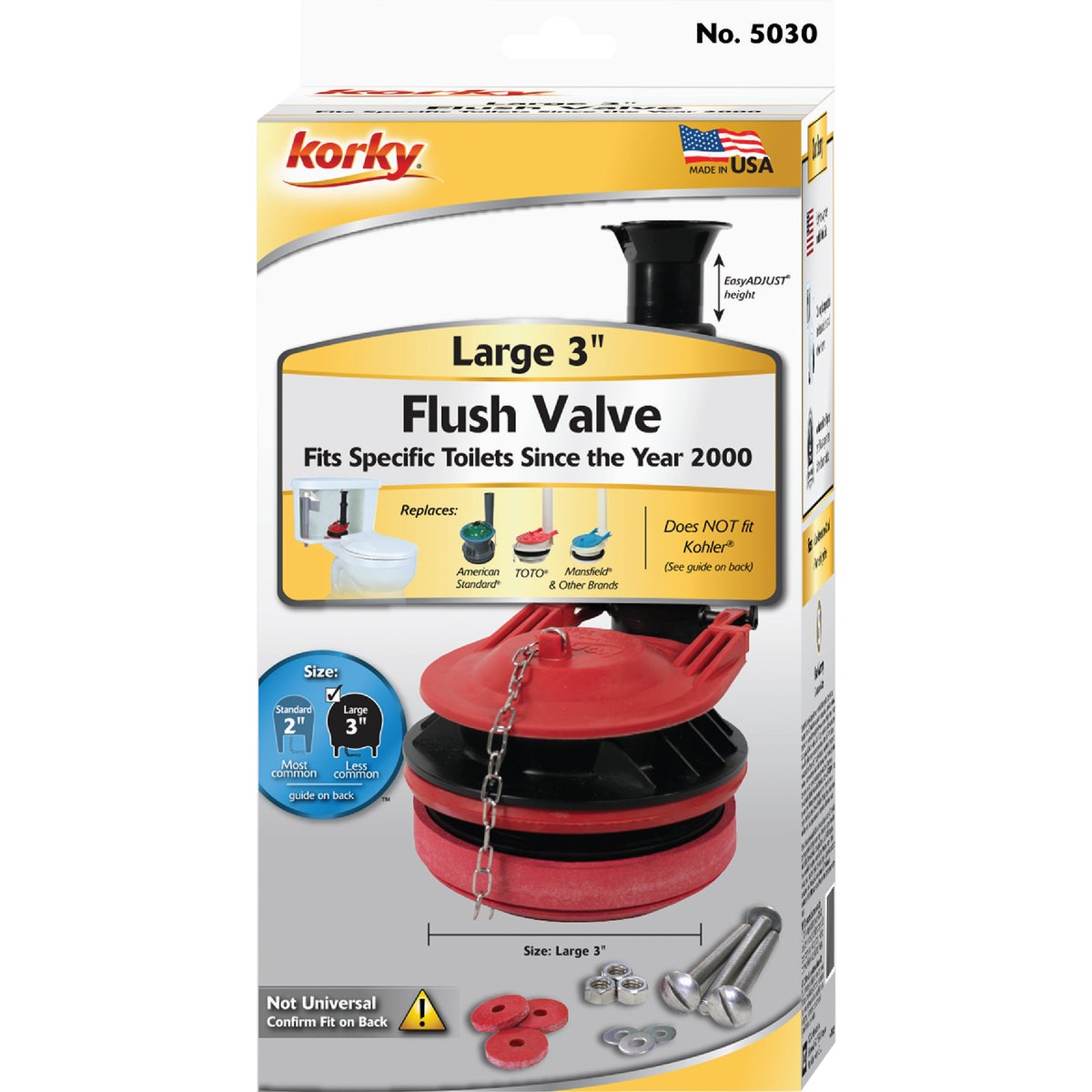 Korky 1.6 and 1.28 GPF Adjustable Flush Valve Kit Image 7