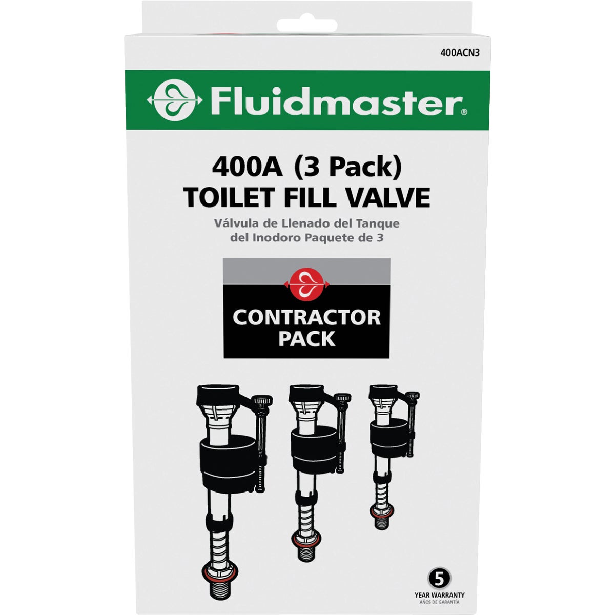 Fluidmaster 3.5 - 7 GPF Plastic Universal Anti-Siphon Fill Valve (3 Ct.) Image 4