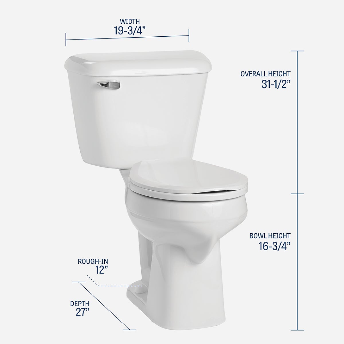 Mansfield Pro-Fit 4 SmartHeight White Round Bowl 1.6 GPF Complete Toilet Image 2