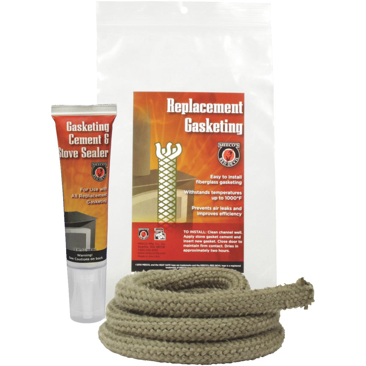 Meeco's Red Devil Gasketing Cement/Stove Sealer and 1/4 In. x 6 Ft. Replacement Rope Gasket Kit