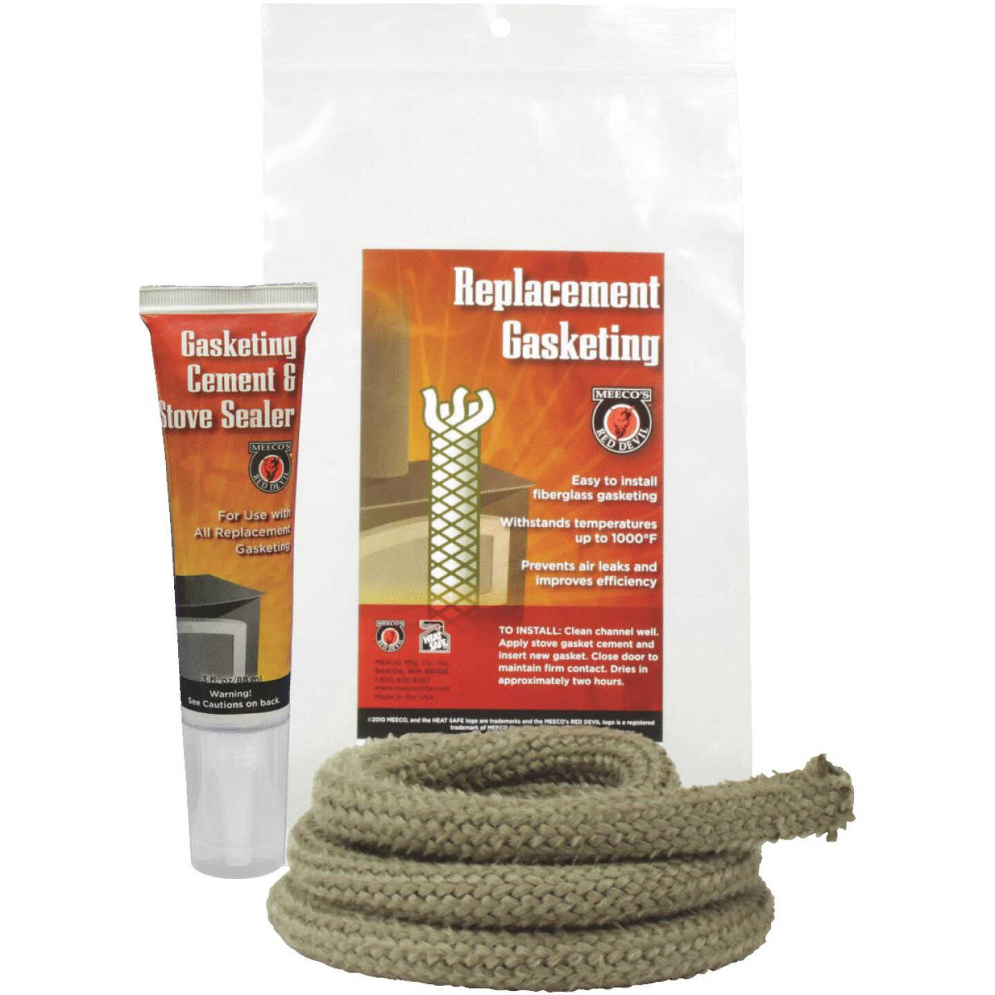 Meeco's Red Devil Gasketing Cement/Stove Sealer and 1/4 In. x 6 Ft. Replacement Rope Gasket Kit Image 1