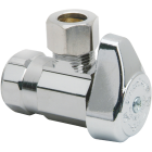 BrassCraft 1/2 In. FIP x 3/8 In. OD Compression Chrome-Plated Brass 1/4-Turn Shut-Off Angle Valve Image 1