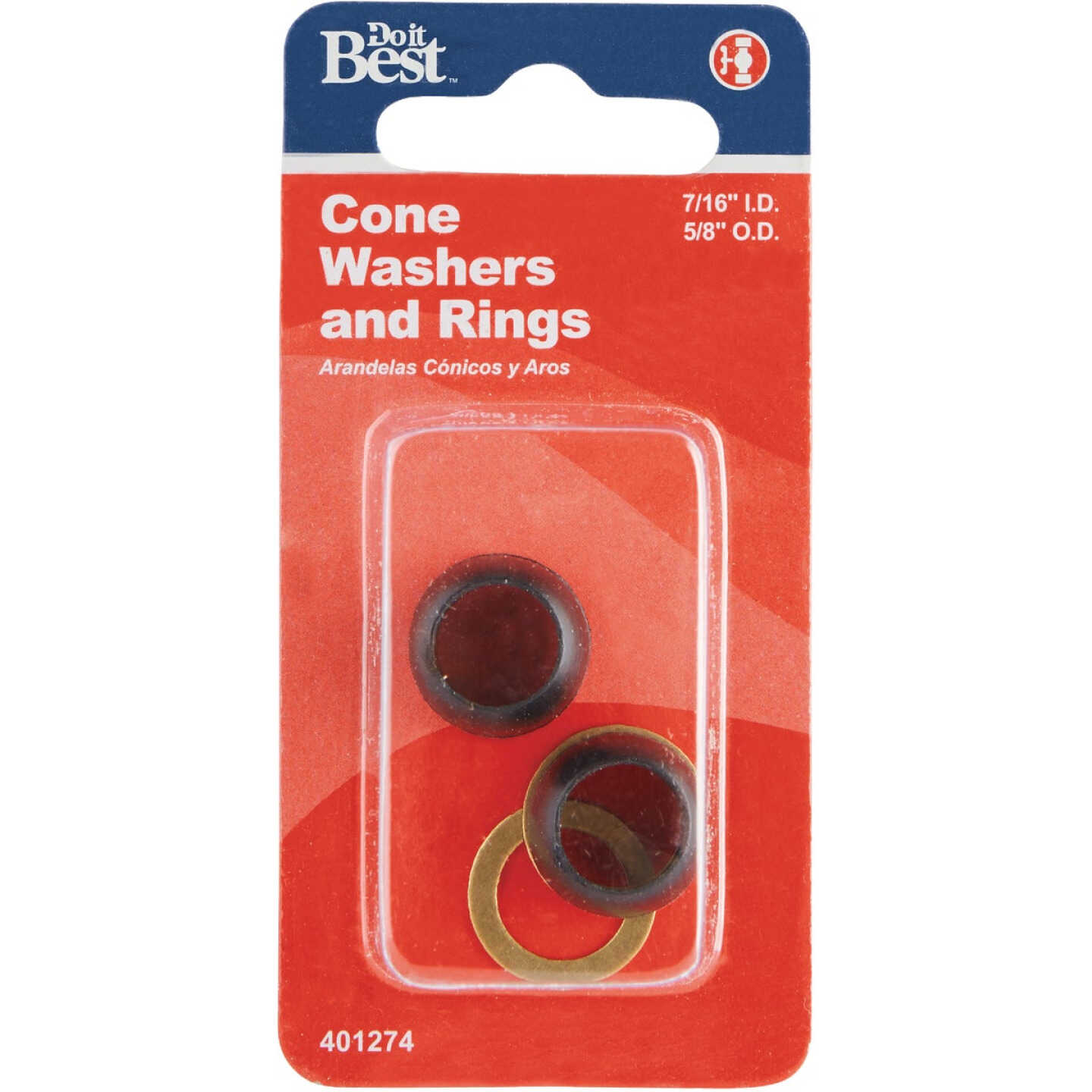 Do it Best 7/16 In. x 5/8 In. Black Cone Faucet Washer Image 2