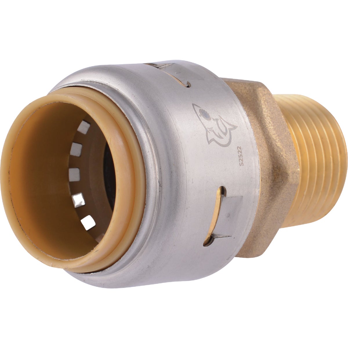 SharkBite 3/4 In. x 1/2 In. MNPT Bullnose Brass Push-to-Connect Male Adapter Image 1