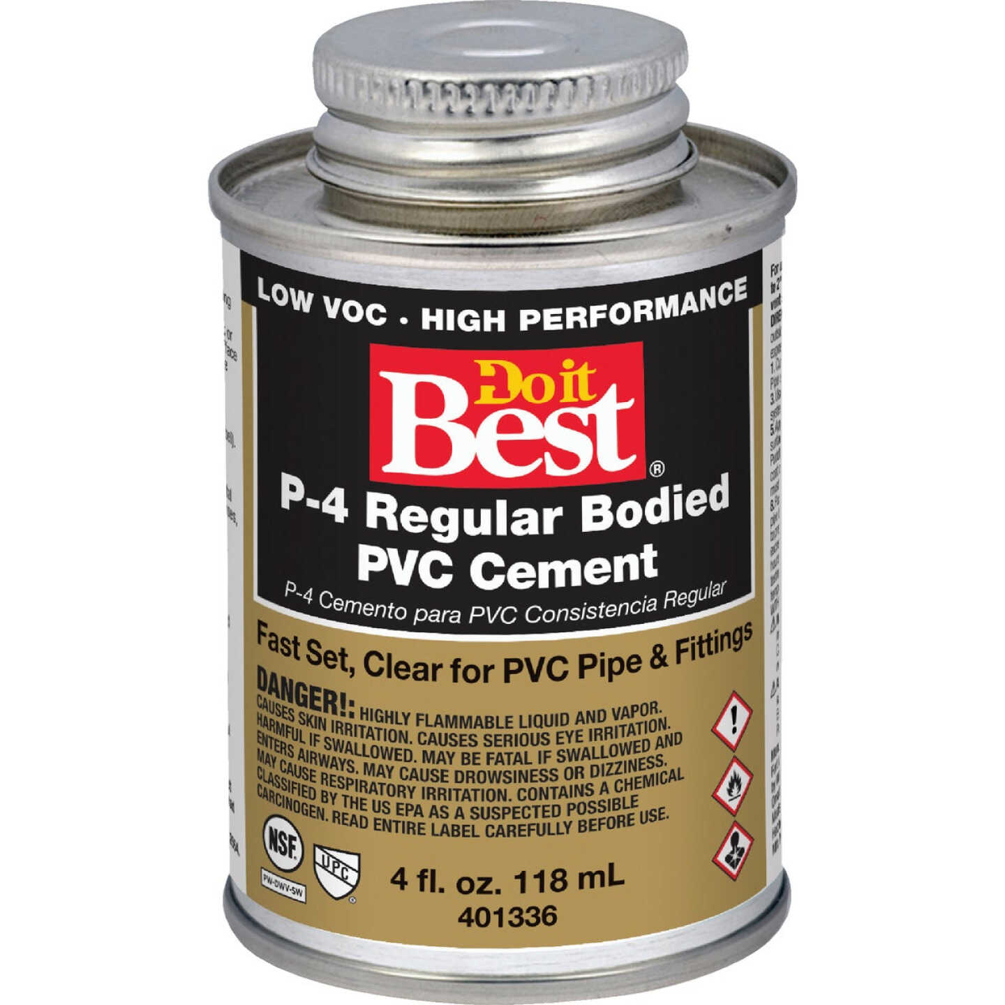 Do it Best 4 Oz. Regular Bodied Clear PVC Cement Image 1