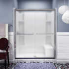 Sterling Finesse 59-5/8 In. W. X 70-1/16 In. H. Chrome Frameless Frosted Glass Sliding Shower Door Image 1