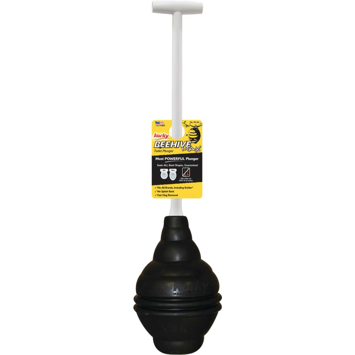 Korky Flexible Bellowed Head 6.5" Toilet Plunger Image 1