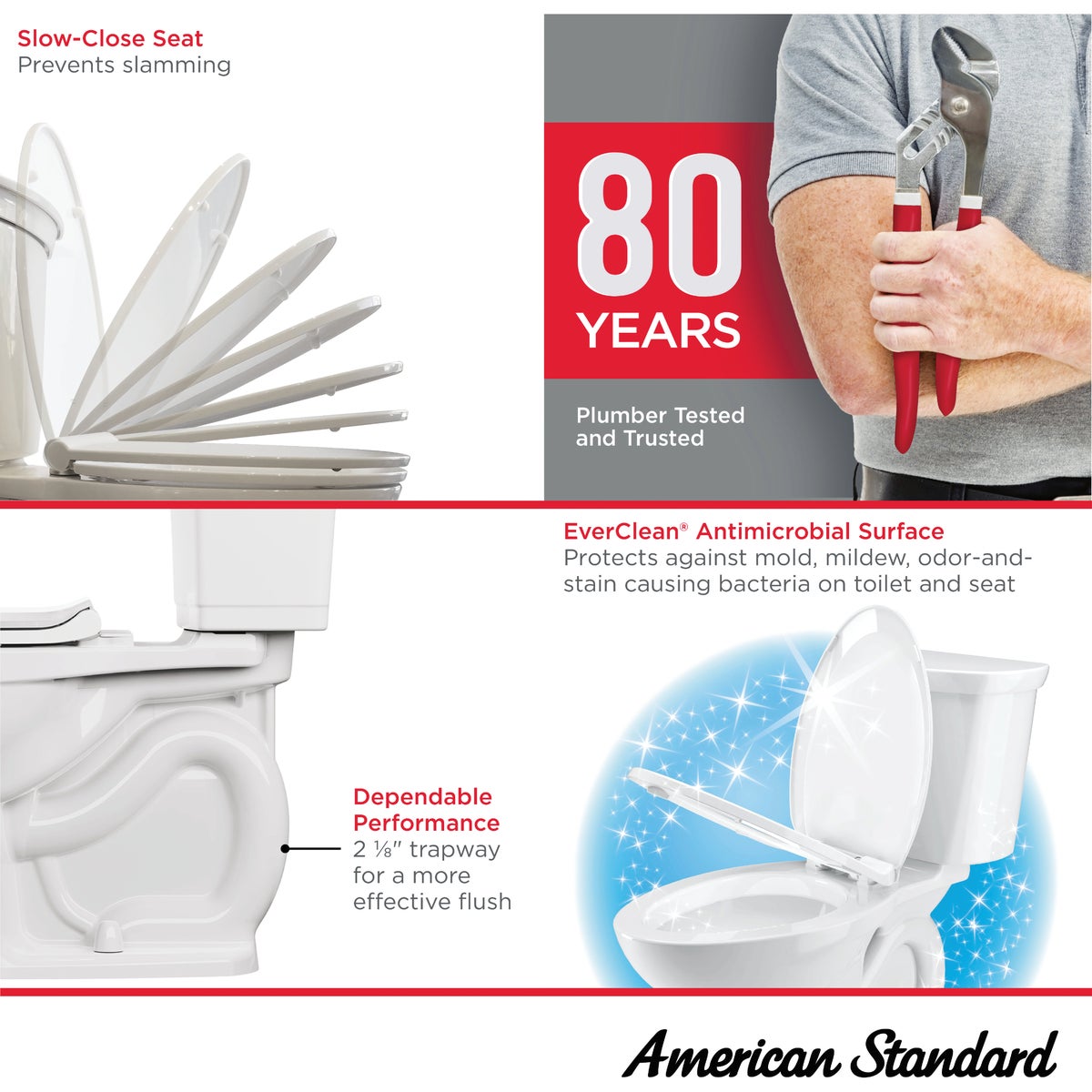 American Standard Cadet 3 10 In. Rough-In White Chair Height Elongated Bowl 1.28 GPF Toilet Image 5