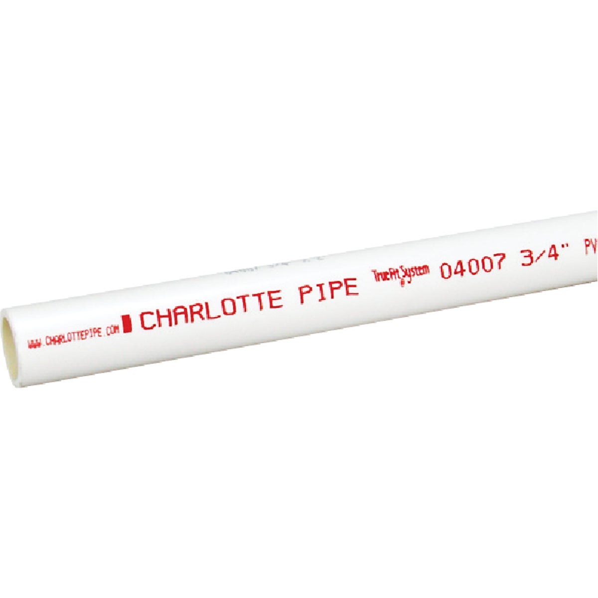 Charlotte Pipe 3/4 In. x 20 Ft. Cold Water Schedule 40 PVC Pressure 40 Pipe, Belled End Image 1