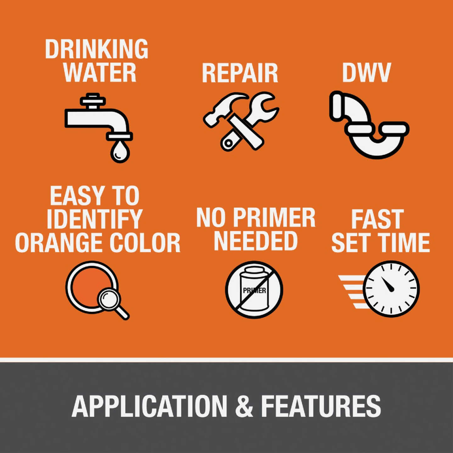 Oatey 16 Oz. Orange Lava One-Stop Hot Cut-In CPVC Cement Image 4