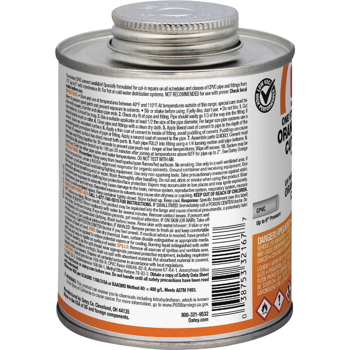 Oatey 16 Oz. Orange Lava One-Stop Hot Cut-In CPVC Cement Image 6