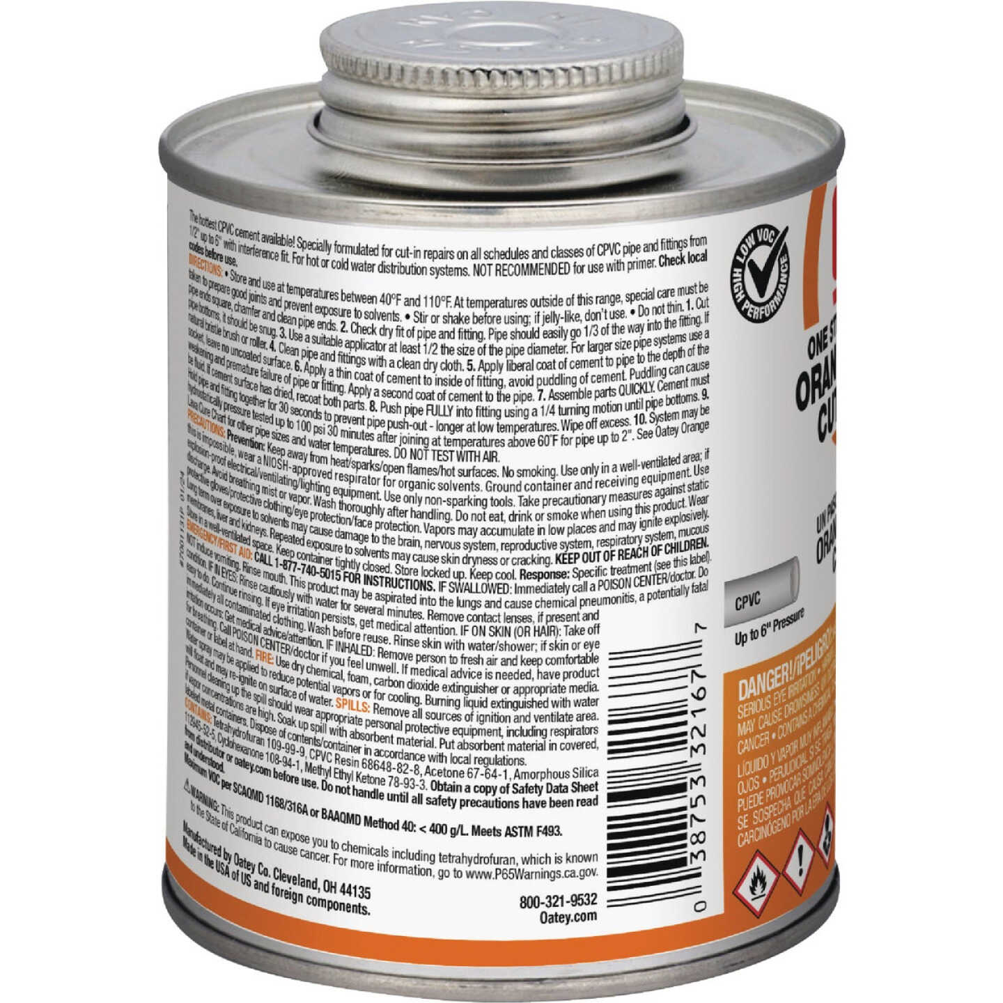 Oatey 16 Oz. Orange Lava One-Stop Hot Cut-In CPVC Cement Image 6