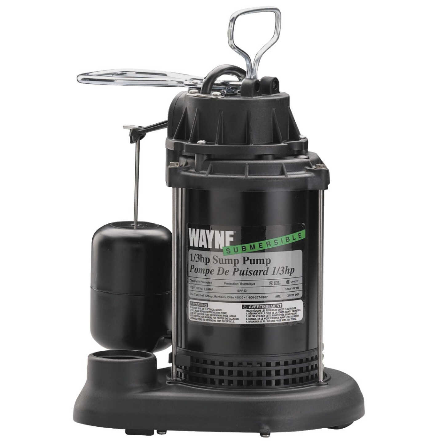 Wayne SPF Series 1/3 HP 115V Submersible Sump Pump Image 1