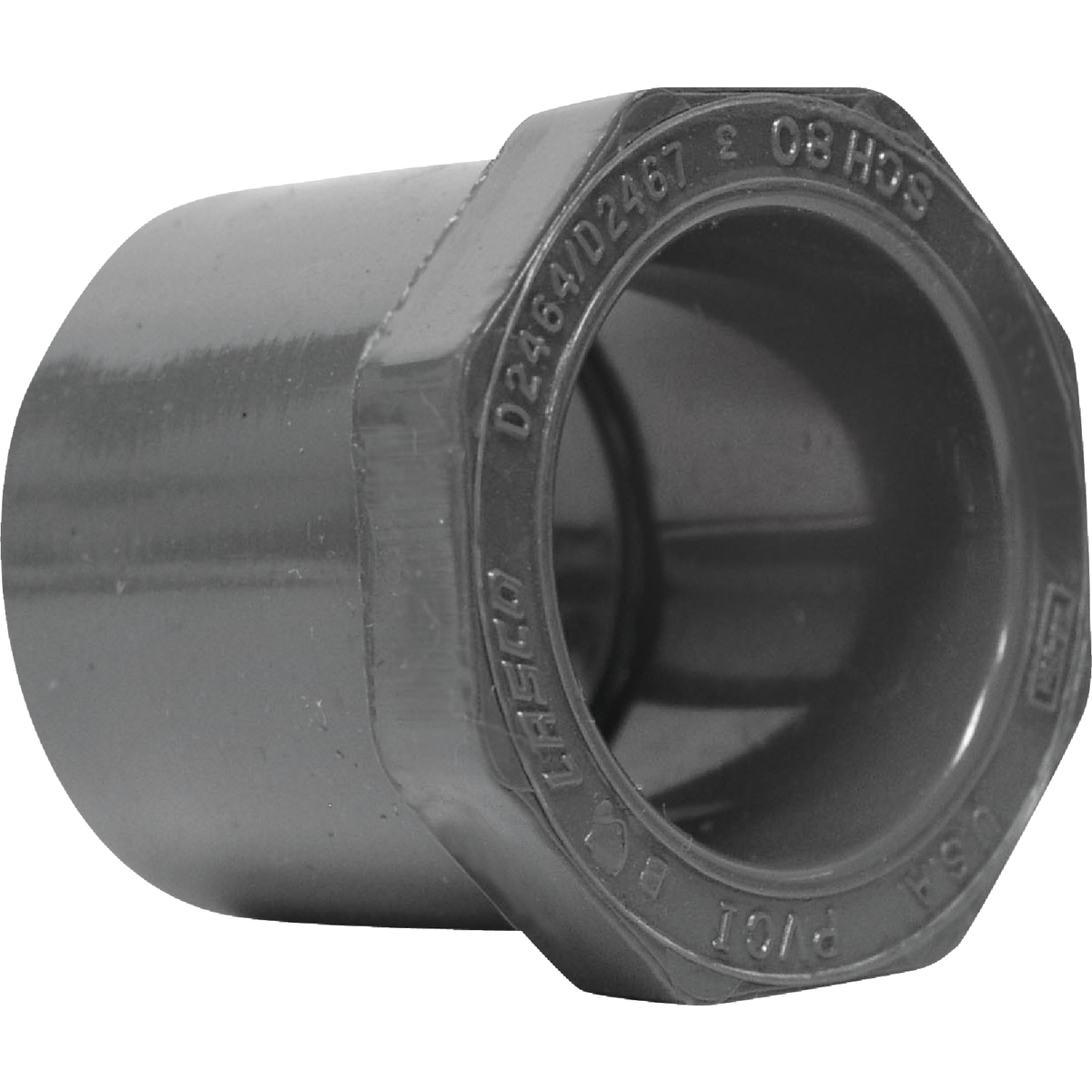 Charlotte Pipe 1-1/4 In. Spigot x 1 In. Slip Schedule 80 PVC Bushing