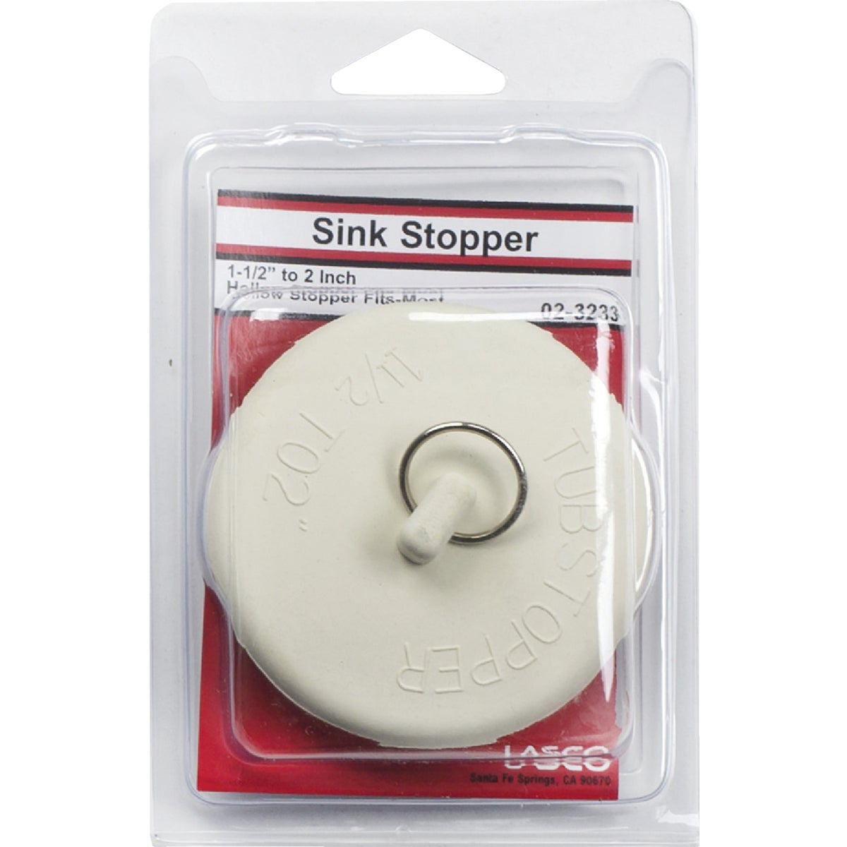 Lasco 1-1/2 In. to 2 In. White Ruber Bathtub Drain Stopper Image 2