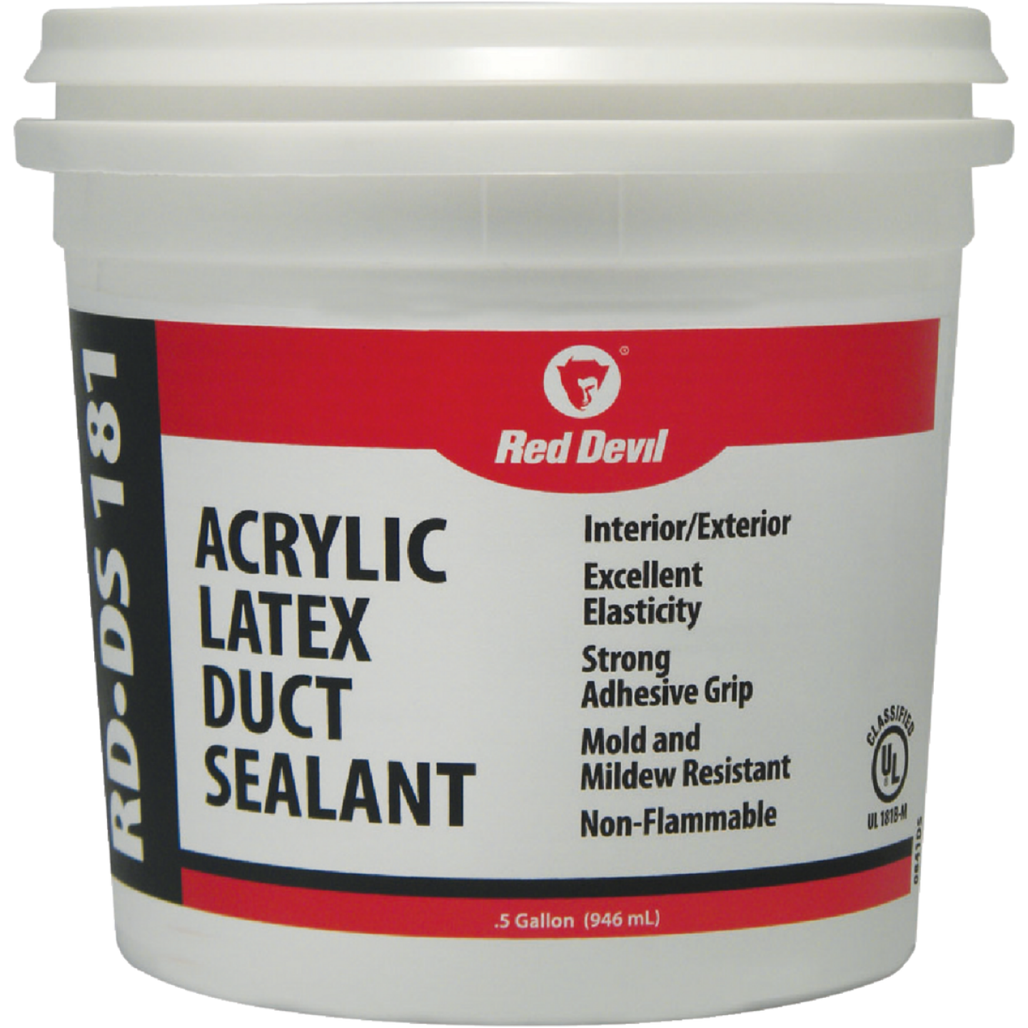 Red Devil RD-DS 181 0.5 Gal. Acrylic Latex Duct Sealant, Gray Image 1