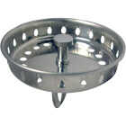 Lasco 3-1/8 In. Chrome Pronged Basket Strainer Stopper Image 1