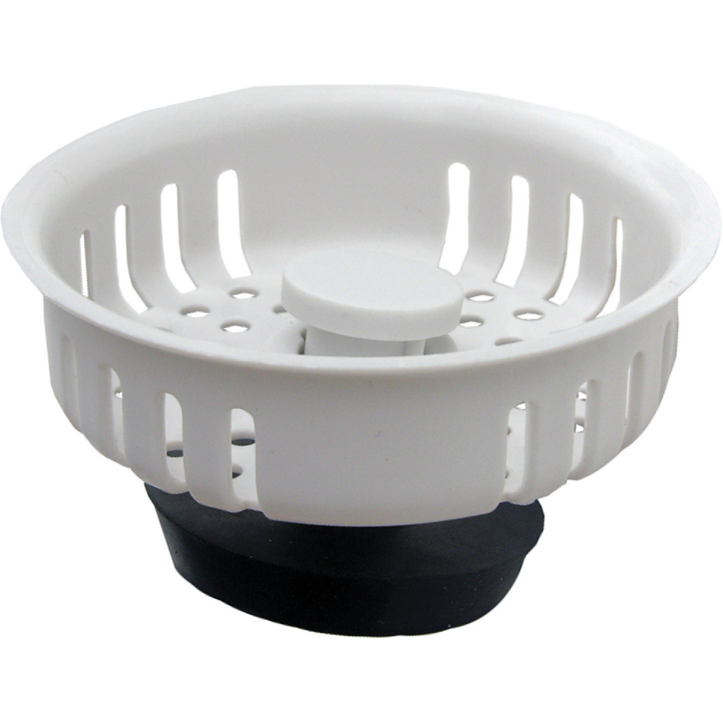 Lasco 3-3/8 In. White Duo Basket Strainer Stopper Image 1