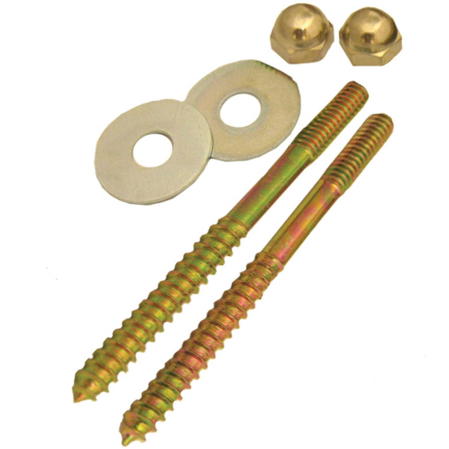 Lasco 1/4 In. x 3-1/2 In. Die Cast Metal Toilet Screws Image 1