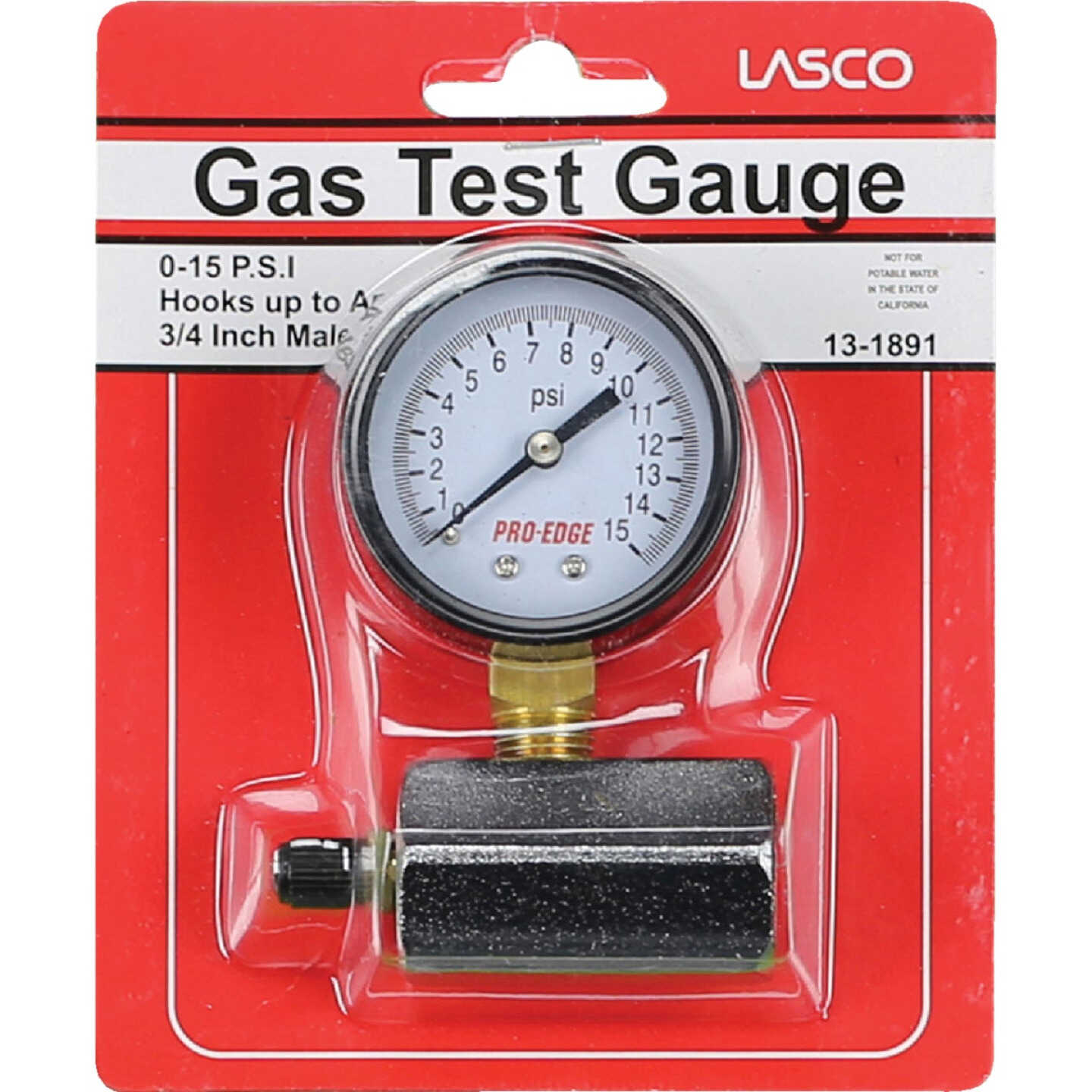 Lasco 3/4 In. FIP 15 PSI Gas Test Gauge Image 2