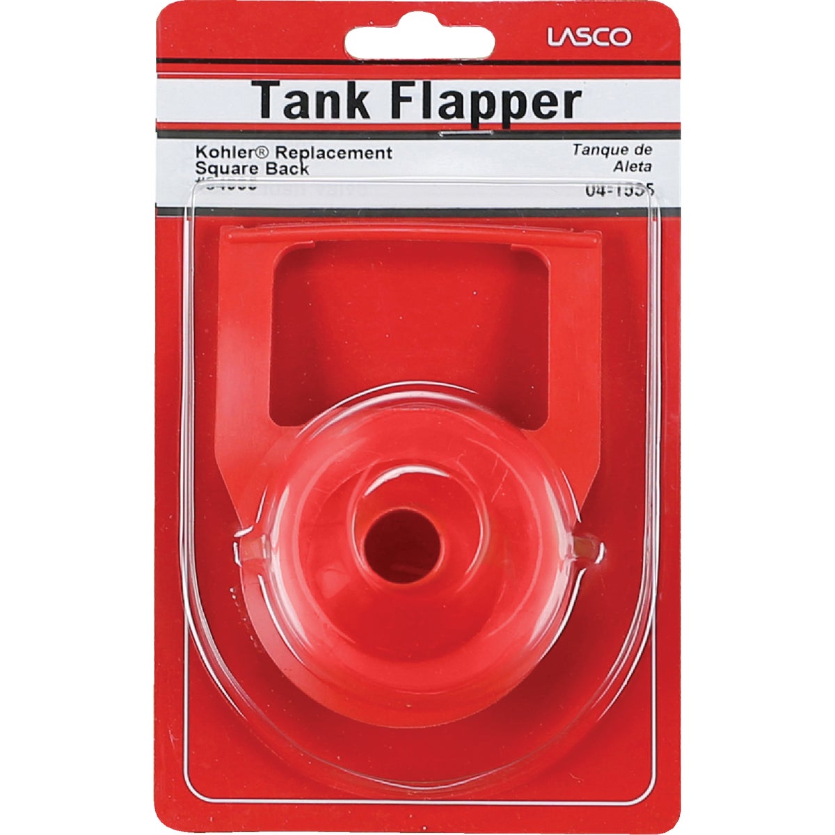 Lasco Square Back Red Rubber Flapper with Chain Image 2