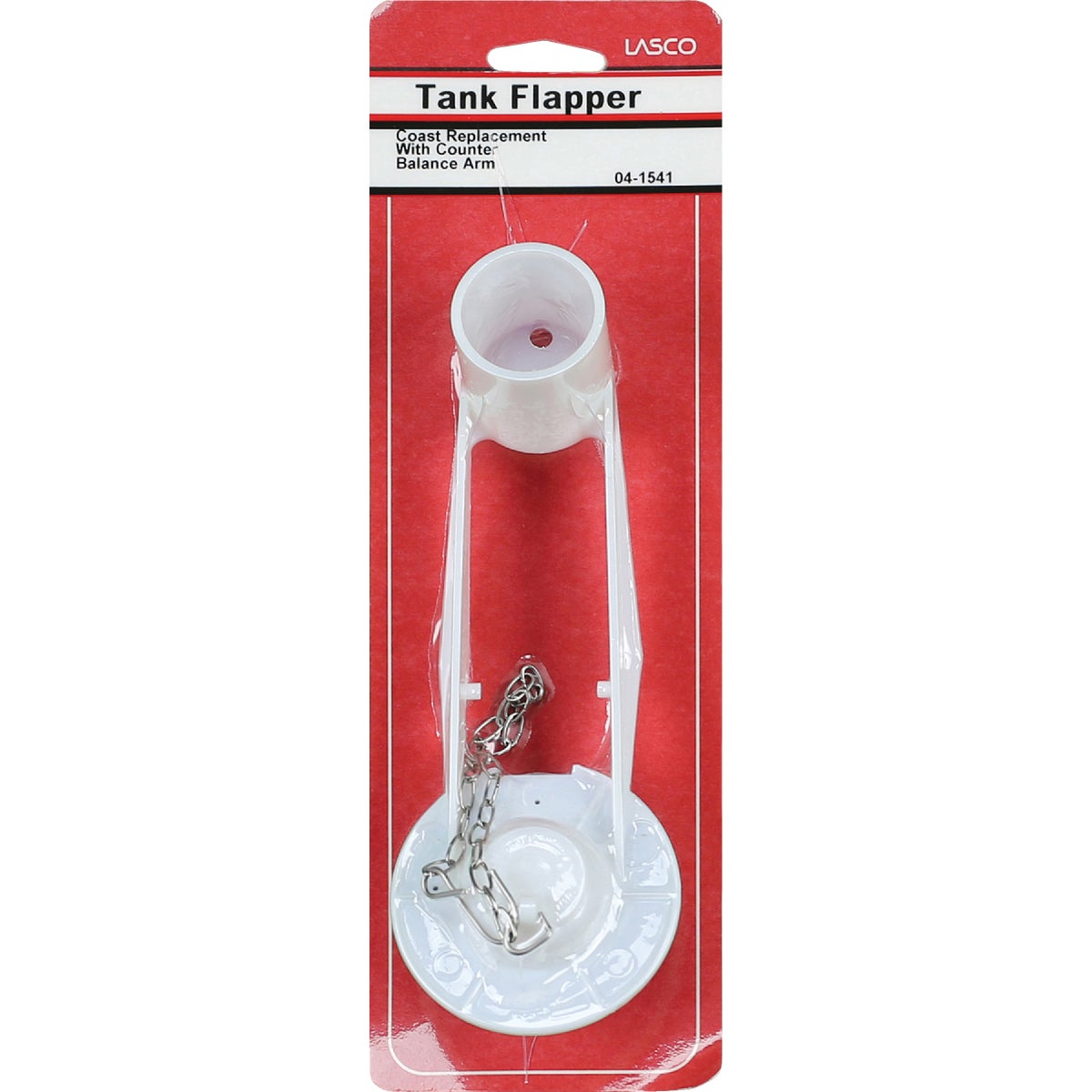 Lasco Coast White Plastic Counter Balanced Flapper with Stainless Steel Chain Image 2