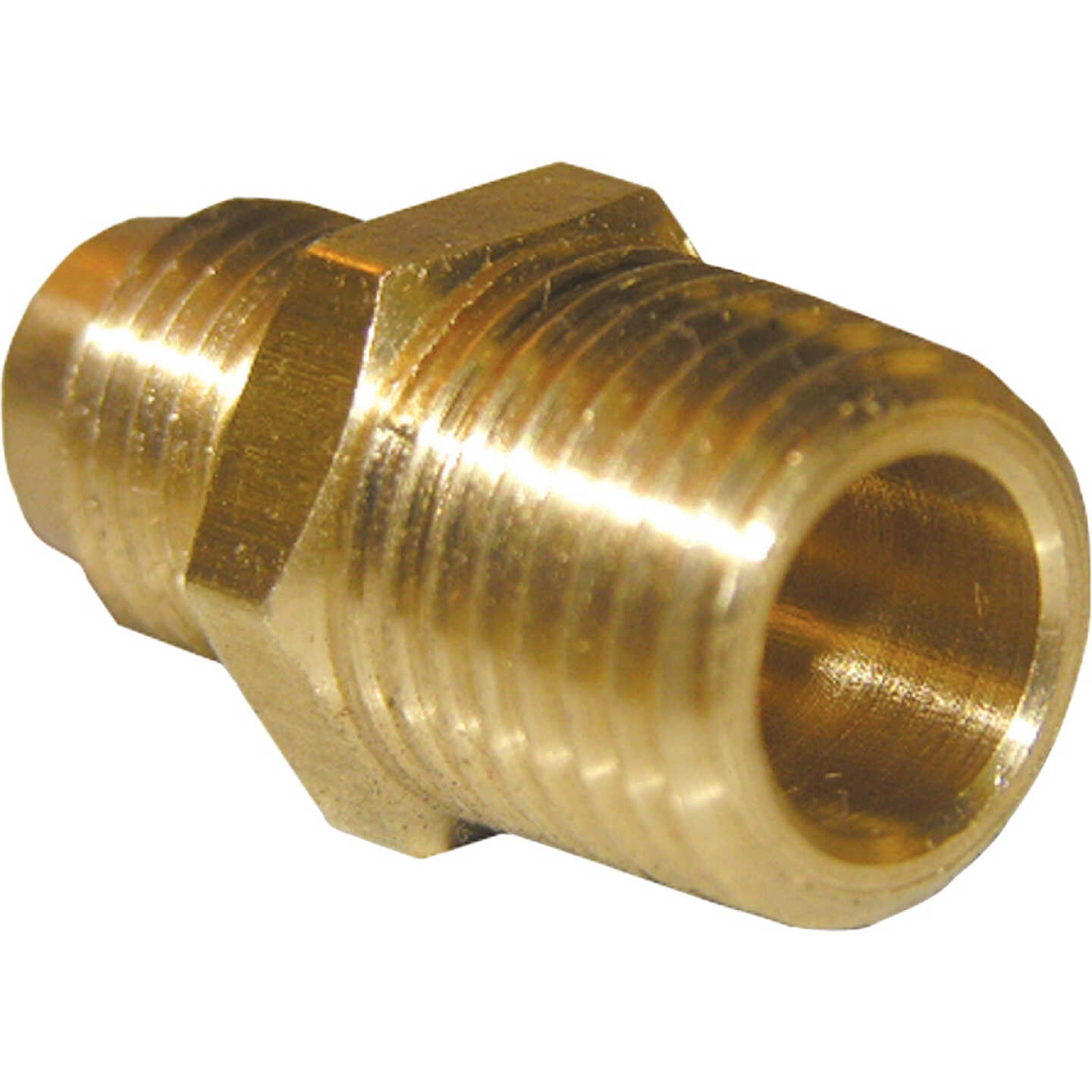 Lasco 1/4 In. M x 1/4 In. MPT Brass Flare Adapter Image 1