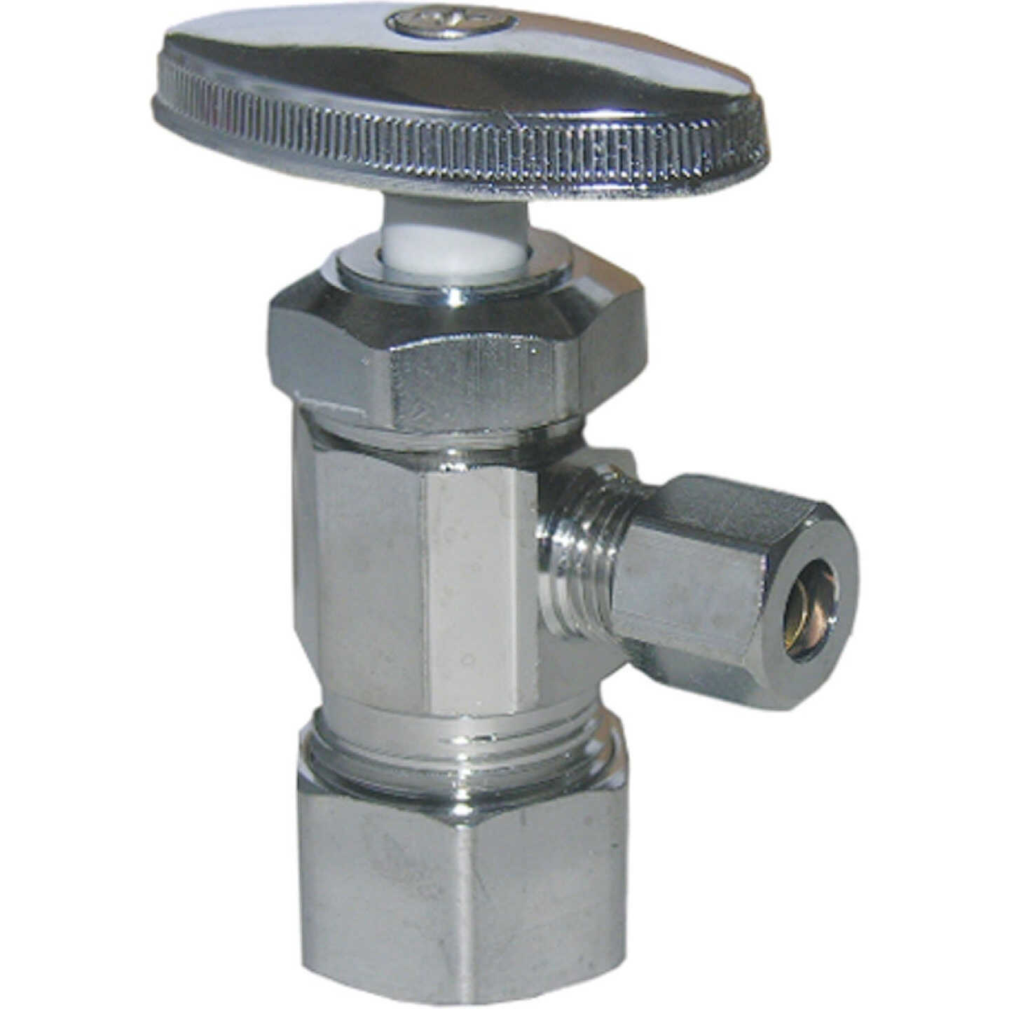Lasco 5/8 In. Comp Inlet x 1/4 In. Comp Outlet Multi-Turn Style Angle Valve Image 1