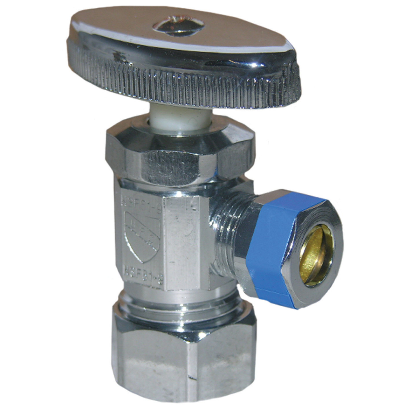 Lasco 5/8 In. Comp Inlet x 3/8 In. Comp Outlet Multi-Turn Style Angle Valve Image 1