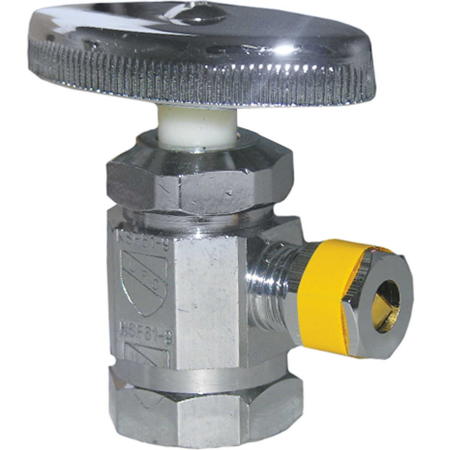 Lasco 1/2 In. FIP Inlet x 1/4 In. Compression Outlet Multi-Turn Style Angle Valve Image 1