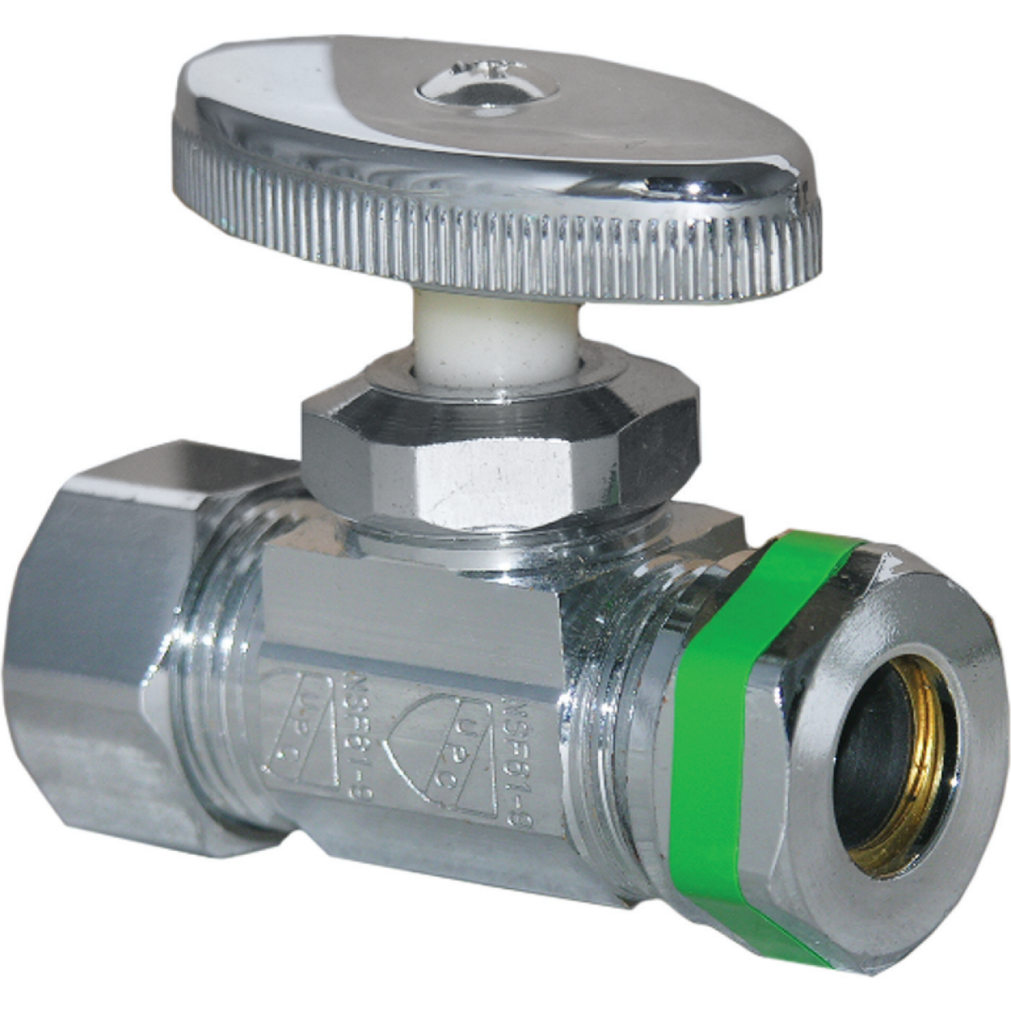 Lasco 5/8 In. Comp Inlet x 1/2 In. IP S-J Outlet Brass Straight Stop Valve Image 1