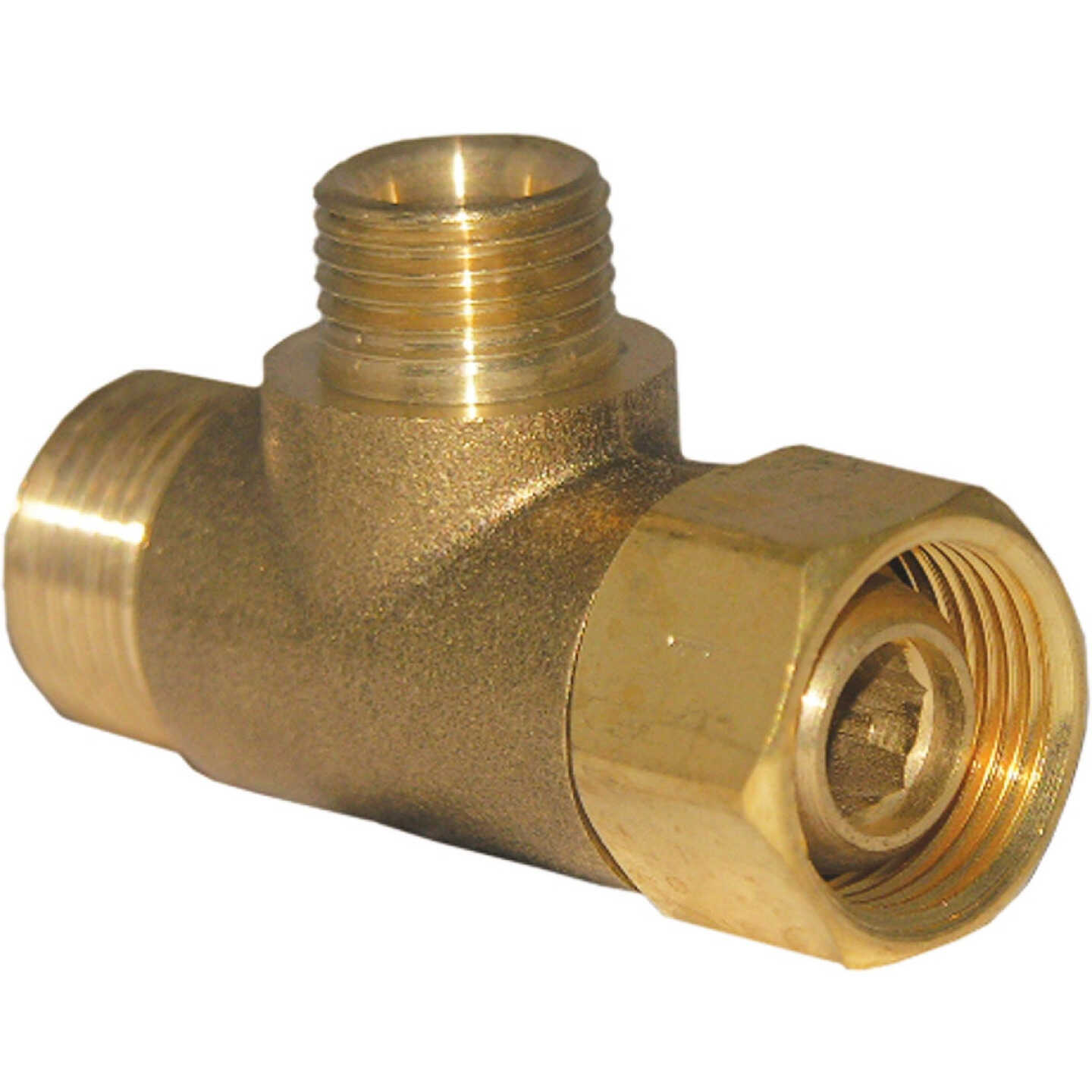 Lasco 3/8 In. FC Inlet x 3/8 In.C Outlet x 1/4 In.C Outlet Brass Extender Tee Image 1