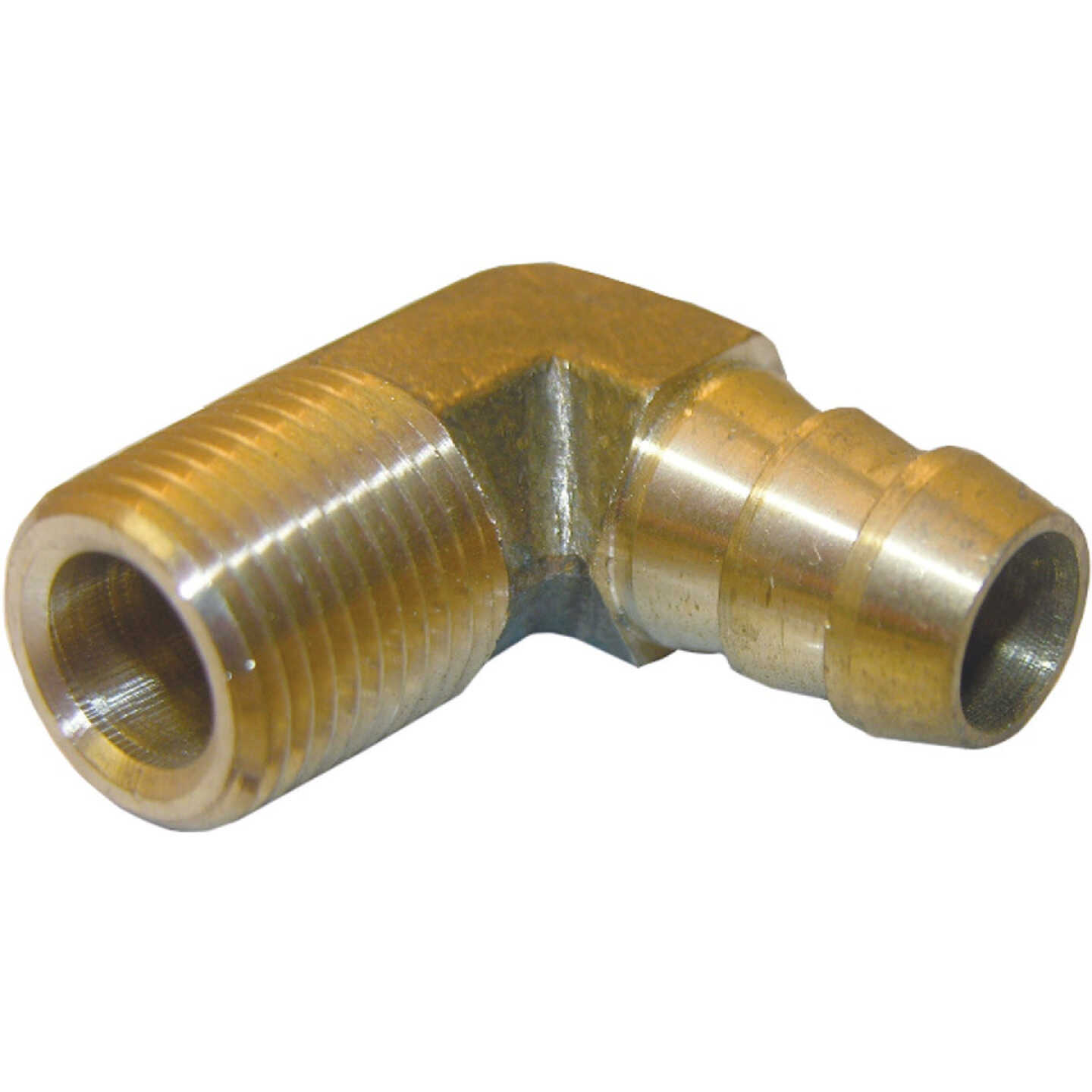 Lasco 3/8 In. MPT x 1/2 In. Hose Barbed 90 Deg. Brass Elbow (1/4 Bend) Image 1