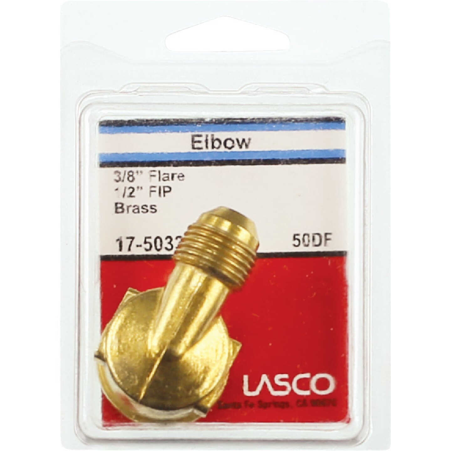 Lasco 3/8 In. MFL x 1/2 In. FPT 90 Deg. Flare Brass Elbow (1/4 Bend) Image 2