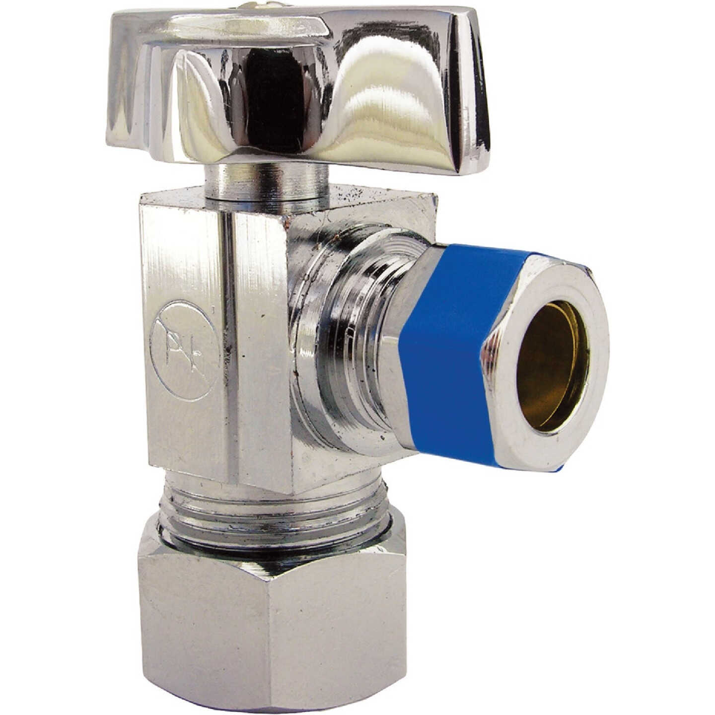 Lasco 5/8 In. Copper C Inlet x 3/8 In. C Outlet 1/4 Turn Angle Valve Image 1