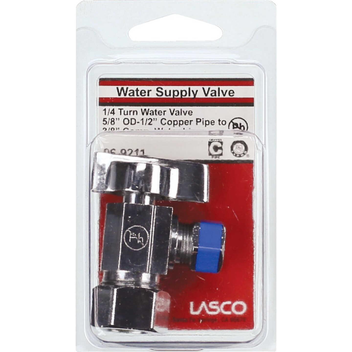 Lasco 5/8 In. Copper C Inlet x 3/8 In. C Outlet 1/4 Turn Angle Valve Image 2