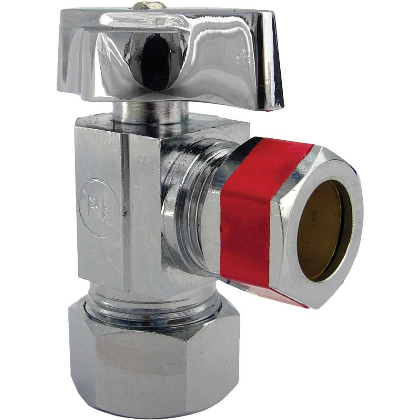 Lasco 5/8 In. Copper C Inlet x 1/2 In. C Outlet 1/4 Turn Angle Valve Image 1