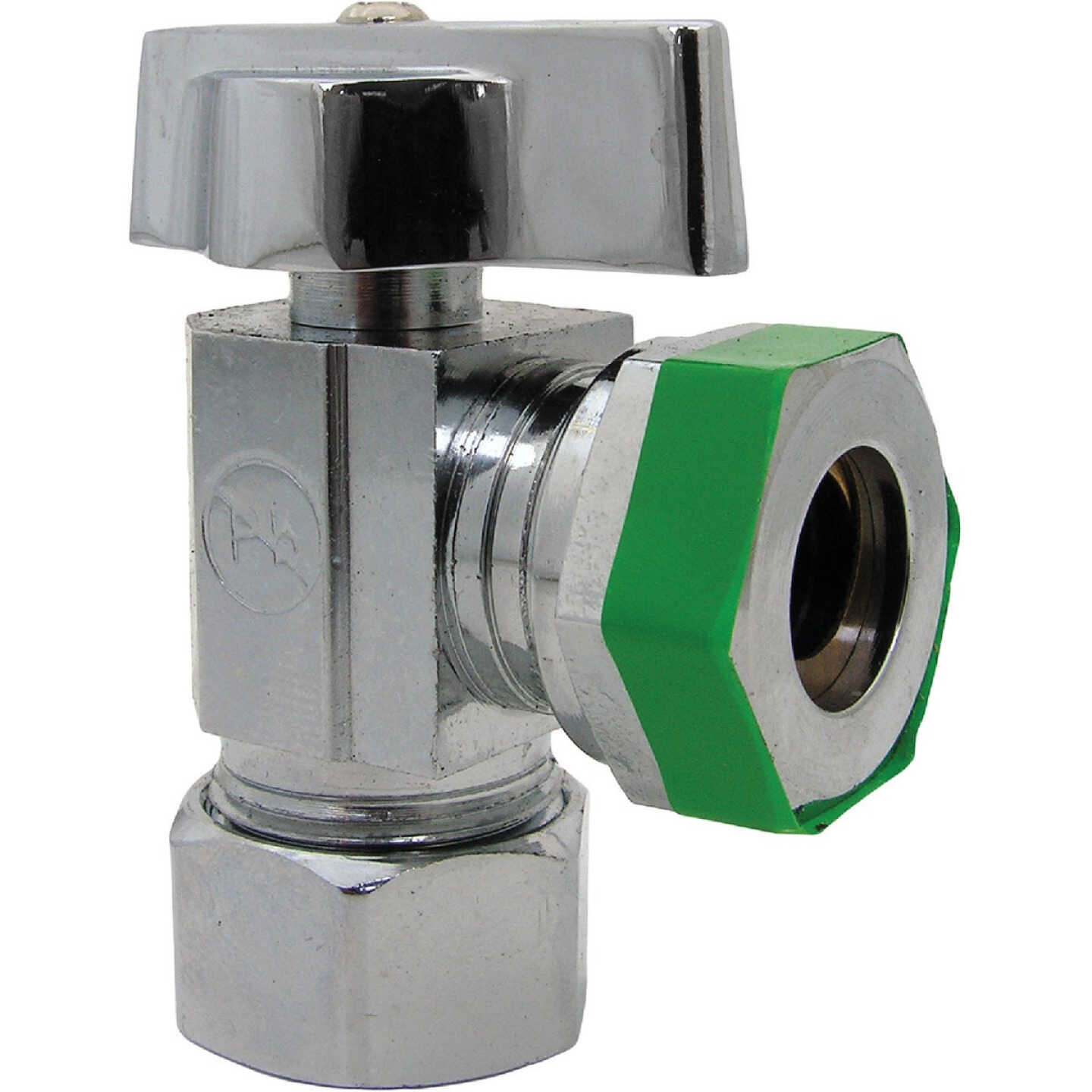 Lasco 5/8 In. Copper C Inlet x 1/2 IP Outlet 1/4 Turn Angle Valve Image 1