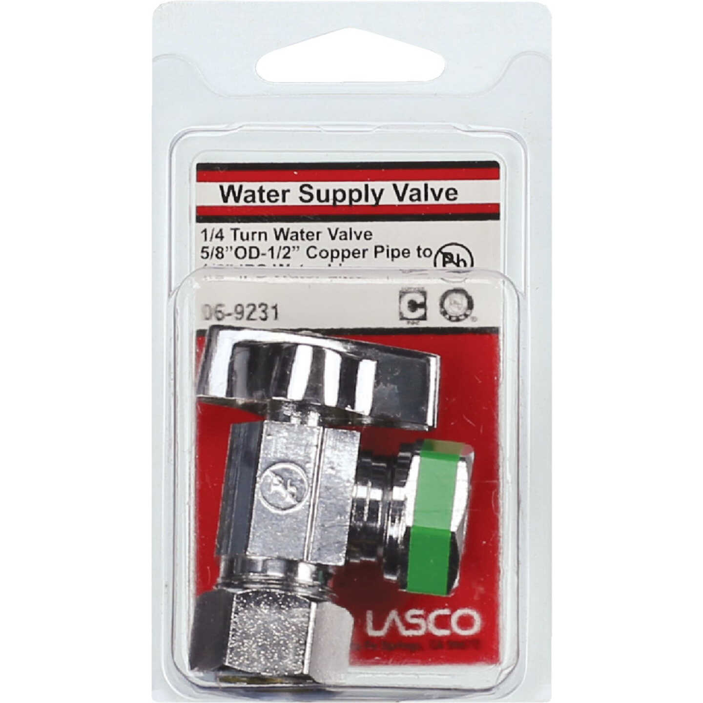 Lasco 5/8 In. Copper C Inlet x 1/2 IP Outlet 1/4 Turn Angle Valve Image 2
