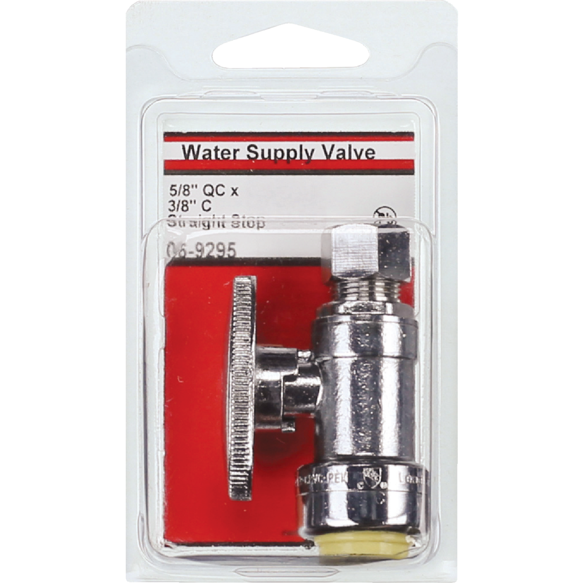 Lasco 5/8 In. Copper or CPVC Inlet x 3/8 In. C Outlet Brass Quarter Turn Straight Stop Valve Image 2