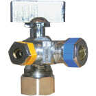 Lasco 1/2 In. IP x 3/8 In. Compression x1/4 In. Compression Quarter Turn Angle Valve Image 1