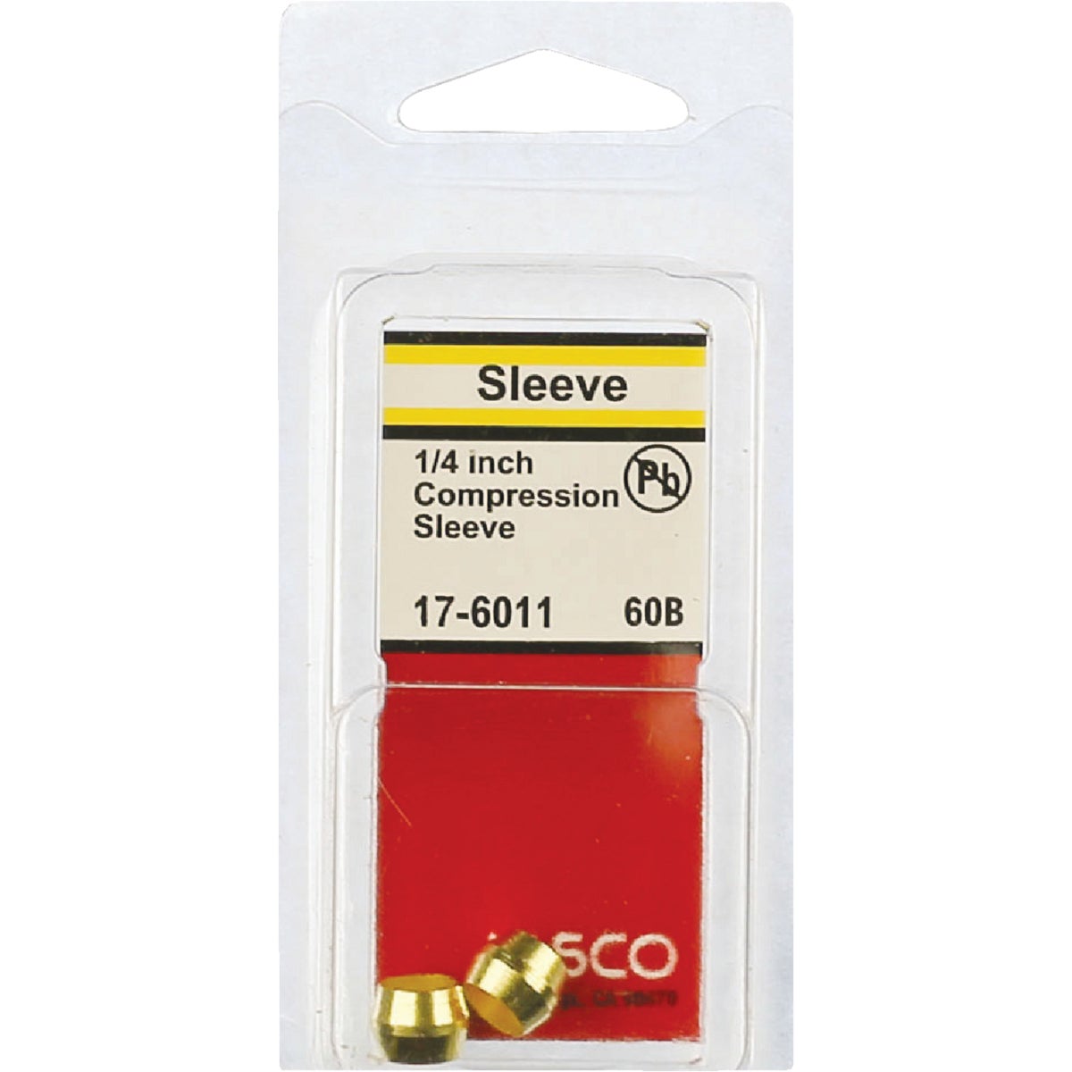 Lasco 1/4 In. Brass Compression Sleeve (2-Pack) Image 2