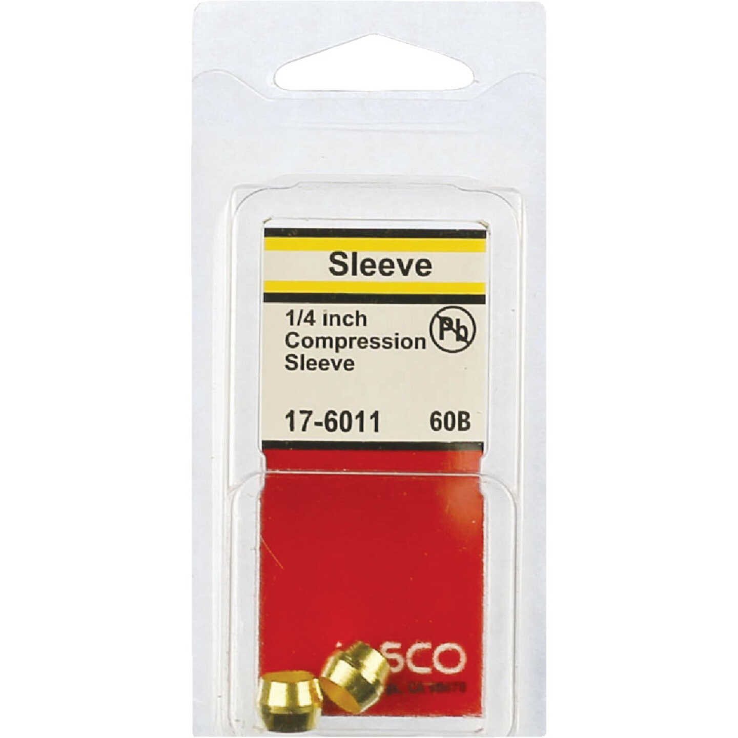 Lasco 1/4 In. Brass Compression Sleeve (2-Pack) Image 2