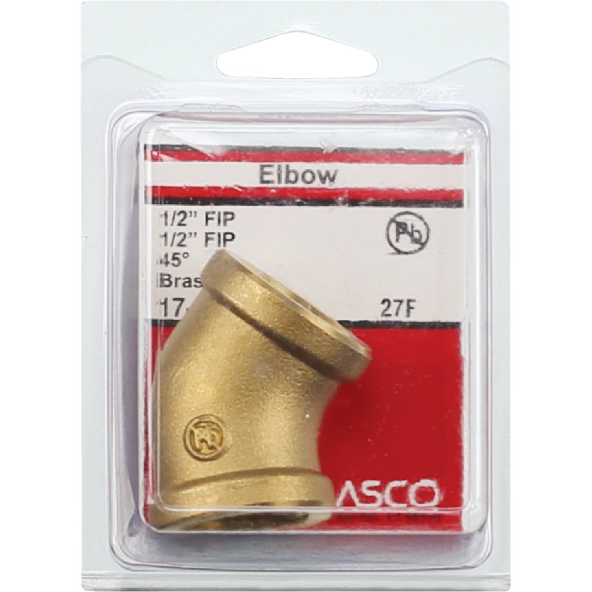 Lasco 1/2 In. FPT x 1/2 In. FPT 45 Deg. Brass Elbow (1/8 Bend) Image 2