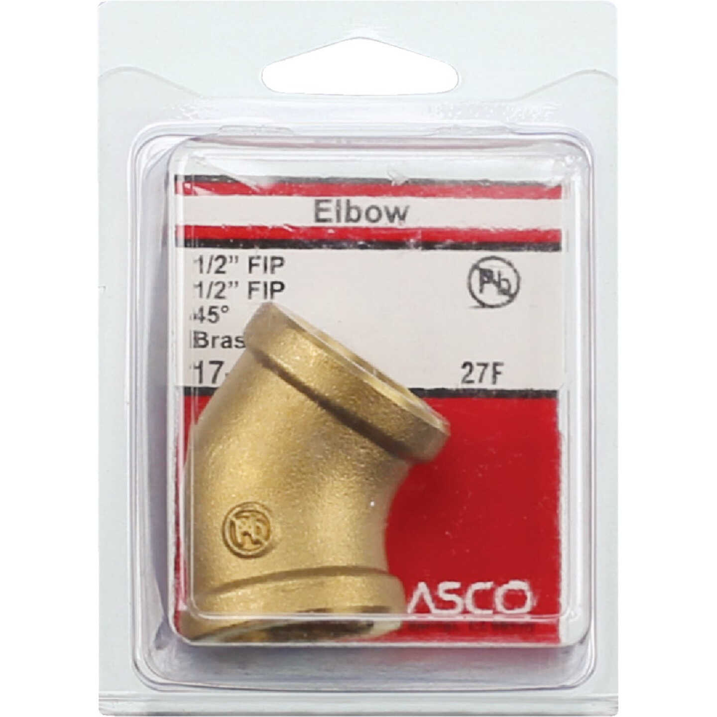 Lasco 1/2 In. FPT x 1/2 In. FPT 45 Deg. Brass Elbow (1/8 Bend) Image 2
