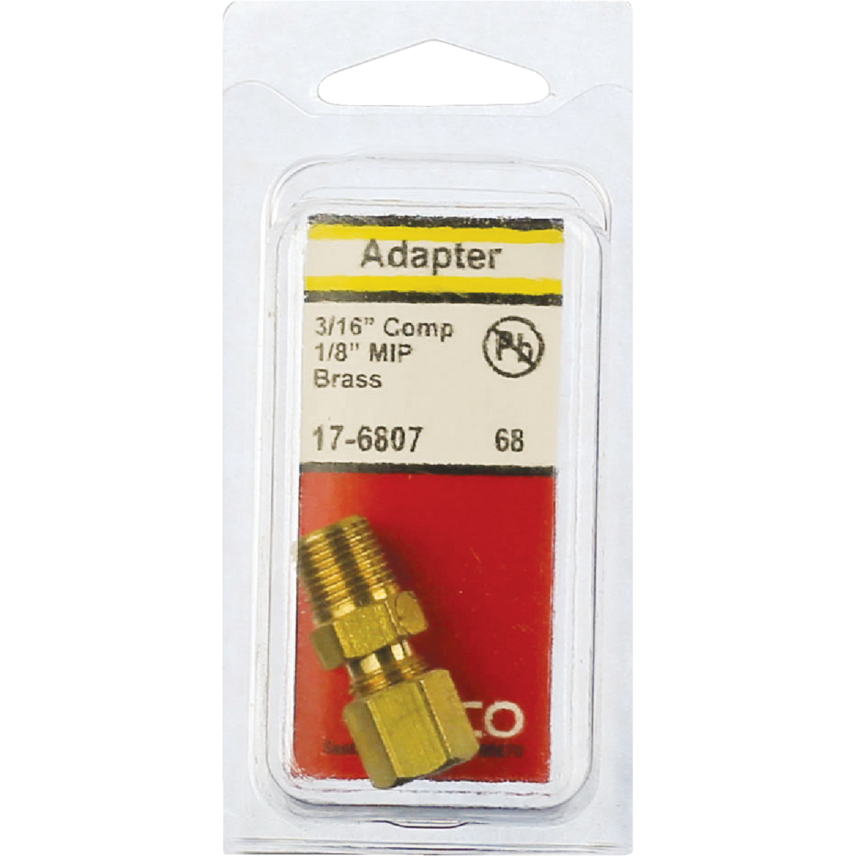 Lasco 3/16 In. C x 1/8 In. MPT Brass Compression Adapter Image 2