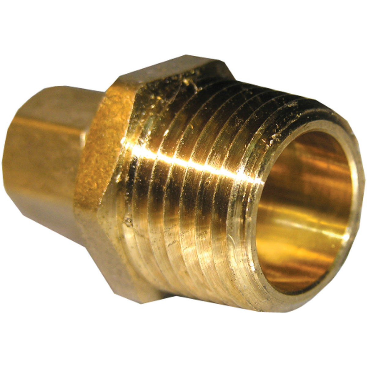 Lasco 1/4 In. C x 1/2 In. MPT Brass Compression Adapter Image 1