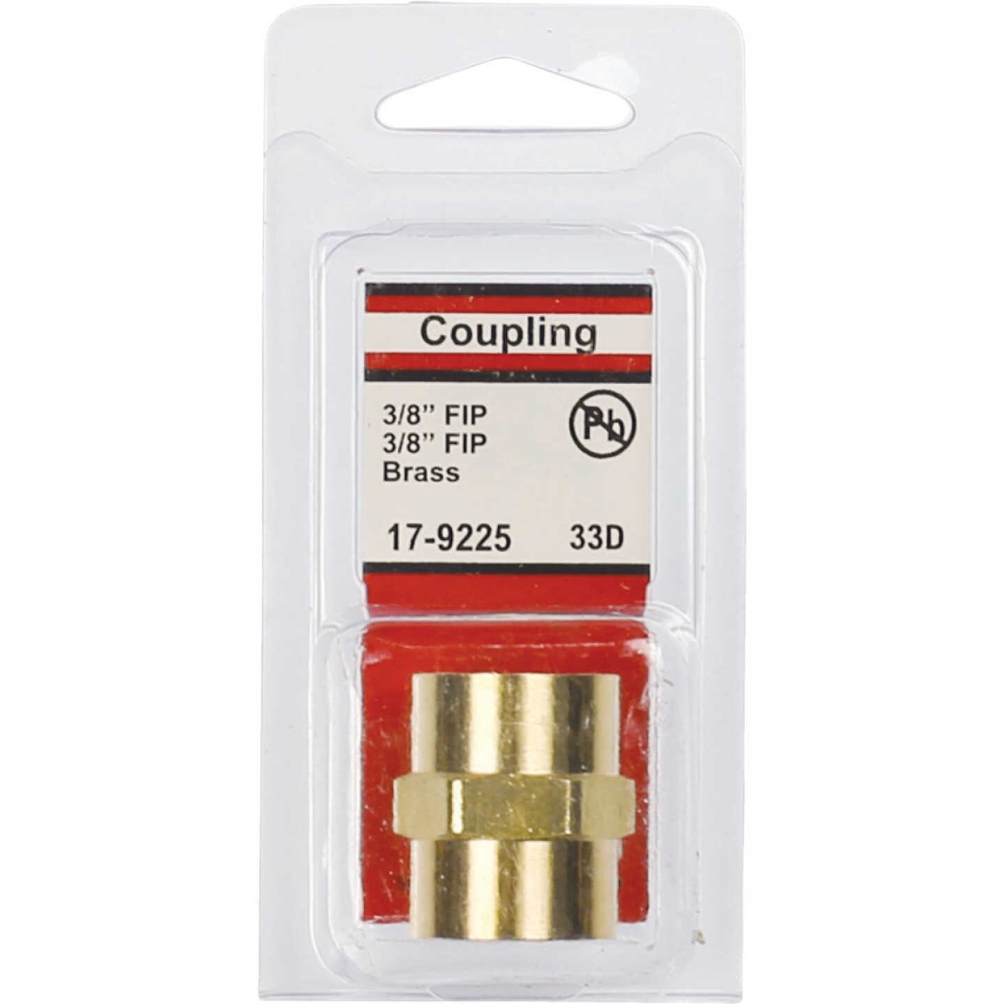 Lasco 3/8 In. FPT x 3/8 In. FPT Yellow Brass Coupling Image 2