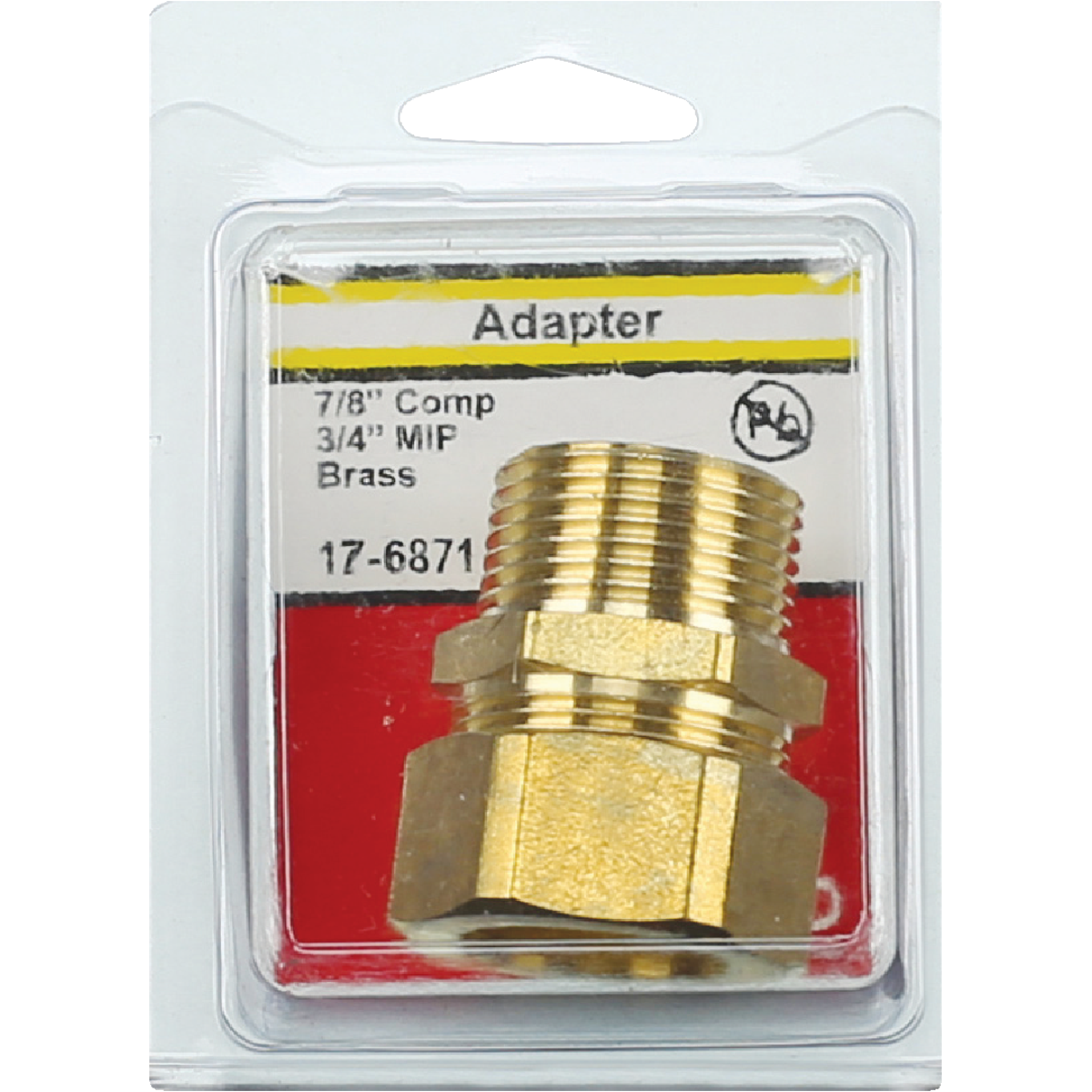 Lasco 7/8 In. C x 3/4 In. MPT Brass Compression Adapter Image 2
